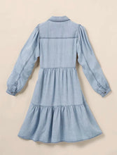 Load image into Gallery viewer, Size XS Walk the Line Chambray Dress - littlelightcollective