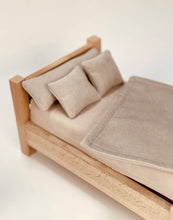 Load image into Gallery viewer, Wooden Bed Toy With Beddings - littlelightcollective