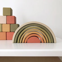 Load image into Gallery viewer, Wooden Rainbow Mini | Arch Stacking Toy | Flower Meadow - littlelightcollective