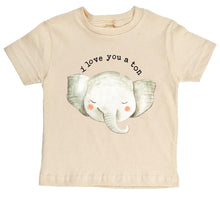 Load image into Gallery viewer, &quot; I Love You A Ton&quot; Elephant Short Sleeve Organic Tee - littlelightcollective