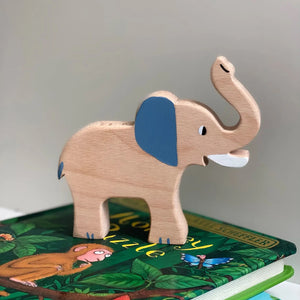 Safari Wooden Animals Natural Set - littlelightcollective