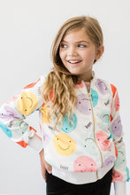 Load image into Gallery viewer, Just Smile Satin Jacket - Happy Print - littlelightcollective