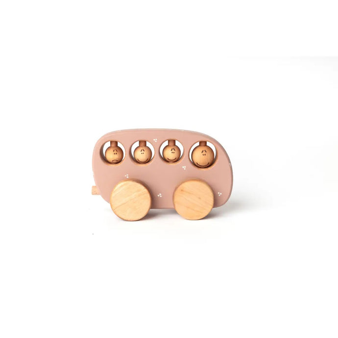 Wooden Bus Toy - Tickled Pink - littlelightcollective