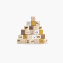 Load image into Gallery viewer, English Alphabet Block Set of Cubes for Children Wooden Toy - littlelightcollective