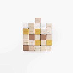 English Alphabet Block Set of Cubes for Children Wooden Toy - littlelightcollective