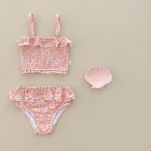 Load image into Gallery viewer, Shirred Two Piece Swimsuit- Retro Seashell - littlelightcollective