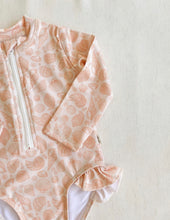 Load image into Gallery viewer, Ruffle Swimsuit- Peach Seashell - littlelightcollective