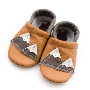 Camel Mountain Leather Baby Moccs Shoes - littlelightcollective