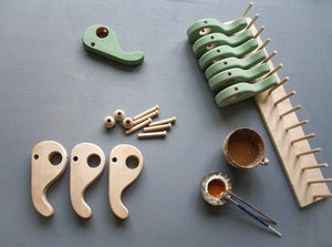 Wooden Mint Green Helicopter Toy - littlelightcollective