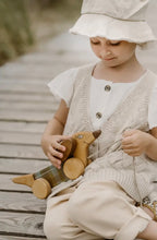 Load image into Gallery viewer, Wooden Pull Toy Green Sausage Dog - littlelightcollective