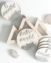 Load image into Gallery viewer, Wooden Mountain Monthly Milestones Discs - littlelightcollective