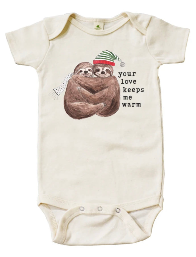 Your Love Keeps me warm Organic Onesie - littlelightcollective