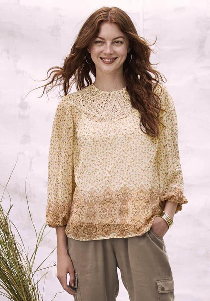 Size Small Bonneau Womens Floral Print Blouse - littlelightcollective