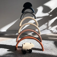 Load image into Gallery viewer, Wooden Rainbow Toy Arch Stacker from Wood Gift for Children - littlelightcollective