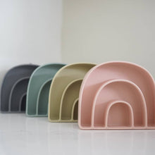 Load image into Gallery viewer, Silicone Rainbow Plate | Slate - littlelightcollective