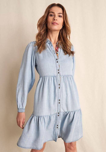 Size XS Walk the Line Chambray Dress - littlelightcollective