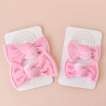Load image into Gallery viewer, Knot Pigtails // Baby Pink Velvet Bows - littlelightcollective