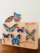 Load image into Gallery viewer, World of Butterflies Wooden Puzzle - littlelightcollective