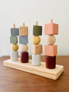 Unboxed item Wooden Shapes Stacker - littlelightcollective