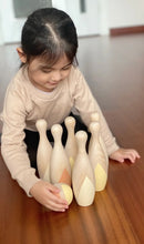 Load image into Gallery viewer, Wooden Earthy Bowling Set ( 7 piece ) - littlelightcollective
