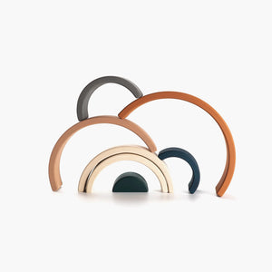 Wooden Rainbow Toy Arch Stacker from Wood Gift for Children - littlelightcollective