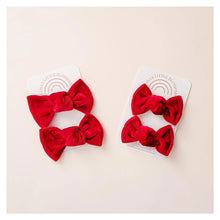 Load image into Gallery viewer, Knot Pigtails // Red Velvet Bows - littlelightcollective