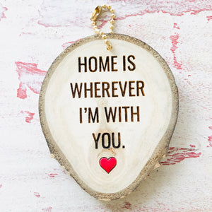 Mini Wood Round Home Keychain - littlelightcollective