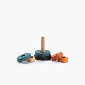 Mini Ring Stacker | Wooden Pyramid Toy | Tropics - littlelightcollective