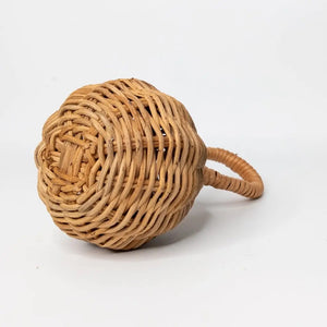 handmade natural rattan rattle - wicker boho toy - littlelightcollective