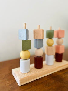 Unboxed item Wooden Shapes Stacker - littlelightcollective
