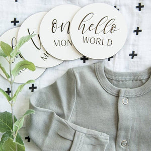 Wooden Monthly Photo Markers for Baby - Black and White - littlelightcollective