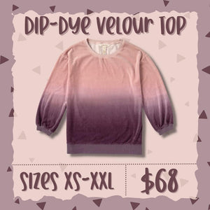 Size Small Dip-Dye Velour Top - littlelightcollective