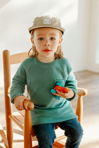 Five-Panel Cap in Sage - Flat Bill Hat - littlelightcollective