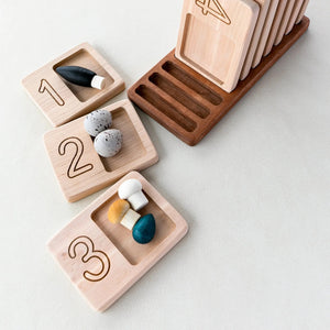 Wooden Number Counting Trays - littlelightcollective