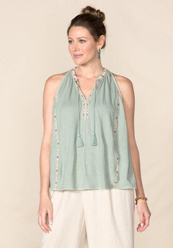 Size Medium Kinsey Embroidered Tank - littlelightcollective