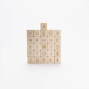 English Alphabet Block Set of Cubes for Children Wooden Toys - littlelightcollective