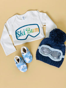 Ski Goggles Navy | Acrylic Hand Knit Kids & Baby Hat - Beanie - littlelightcollective