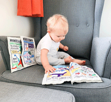 Load image into Gallery viewer, Nursery Times Crinkly Newspaper - Dinosaur Count - littlelightcollective