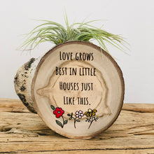 Load image into Gallery viewer, Love Grows - Small Wood Round (Air Plant Magnet) - littlelightcollective