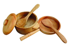 Load image into Gallery viewer, QToys Mahogany Pot And Pan Set - littlelightcollective
