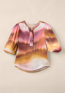 Size Small S Sunset Point Abstract Blouse - littlelightcollective