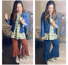 Load image into Gallery viewer, Size Small Moonlit Ocean Bug Ruffle Pants - littlelightcollective