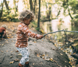 Organic Drawstring Pants - Forest Cream - littlelightcollective