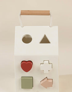 Pre-Order Wooden Shapes Sorting House - littlelightcollective
