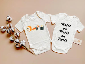 SUSHI ROLLS ON ROLLS ON ROLLS ORGANIC BABY ONESIE® - littlelightcollective