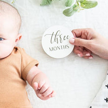 Load image into Gallery viewer, Wooden Monthly Photo Markers for Baby - Black and White - littlelightcollective