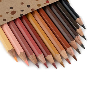 12 Skin Tones Color Pencils - littlelightcollective