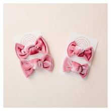 Load image into Gallery viewer, Knot Pigtails // Dusty Rose Velvet Bows - littlelightcollective