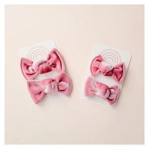 Knot Pigtails // Dusty Rose Velvet Bows - littlelightcollective