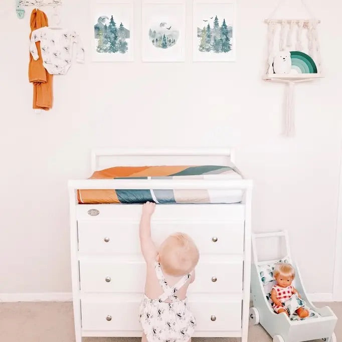 Desert Rainbow Cotton Bassinet Fitted Sheet - littlelightcollective